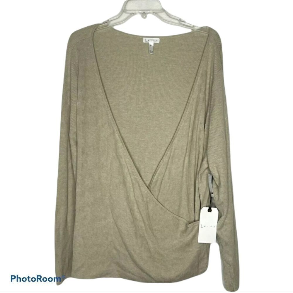 Leith beige ribbed wrap around sweater.  NWT 4X